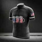 Beer American Flag Cycling Jersey Short Sleeve For Mens, Patriotic Beer Cycling Jerseys CG0048