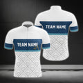 Custom Team White And Blue Cycling Short Sleeve Jersey For Men, Custom Team Cycling Jereys CG0421