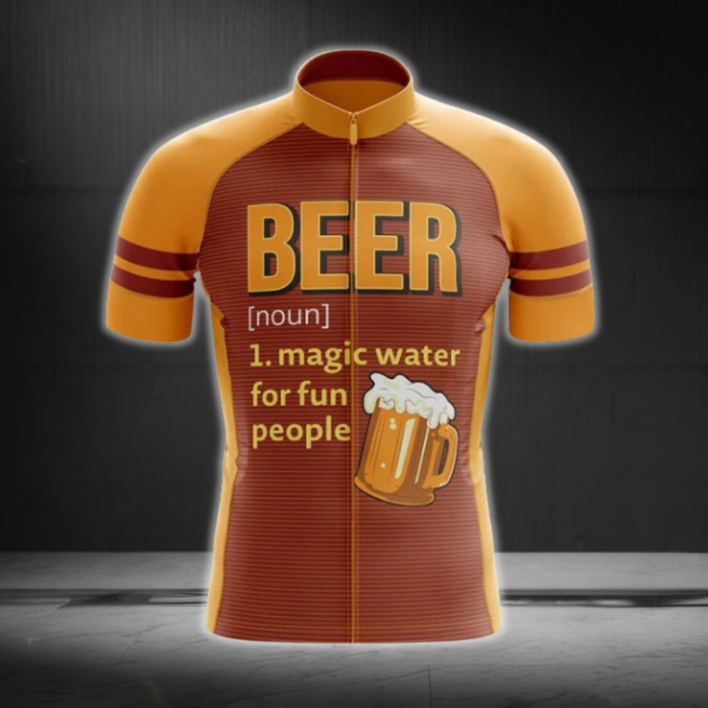 Beer Magic Water For Fun People Cycling Jersey Short Sleeve For Mens, Beer Lovers Cycling Jerseys CG0050