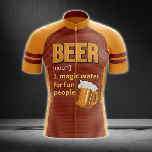 Beer Magic Water For Fun People Cycling Jersey Short Sleeve For Mens, Beer Lovers Cycling Jerseys CG0050