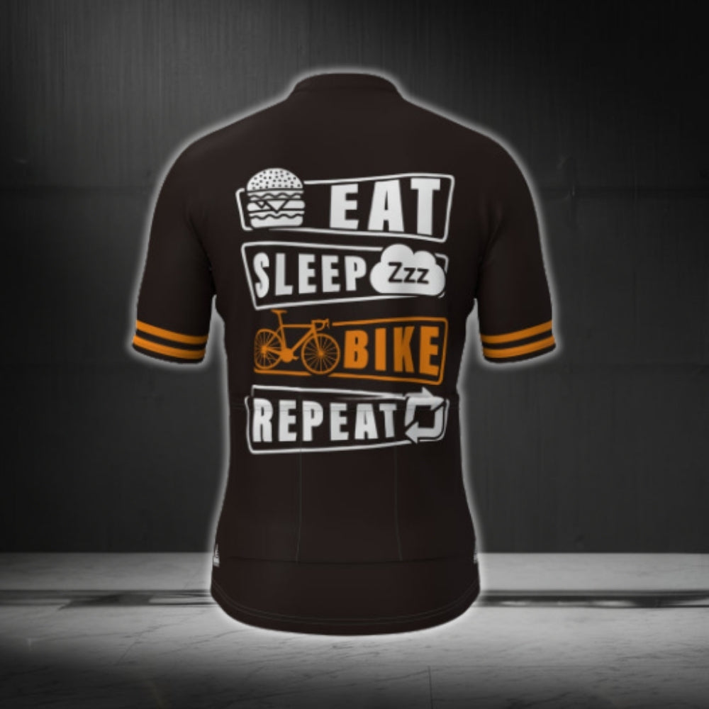 Eat Sleep Bike Repeat Men's Short Sleeve Cycling Jersey, Funny Cycling Jerseys CG0366