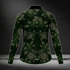 Custom Women's Floral Cycling Long Sleeve Jersey, Custom Cycling Jersey For Women CZ0008