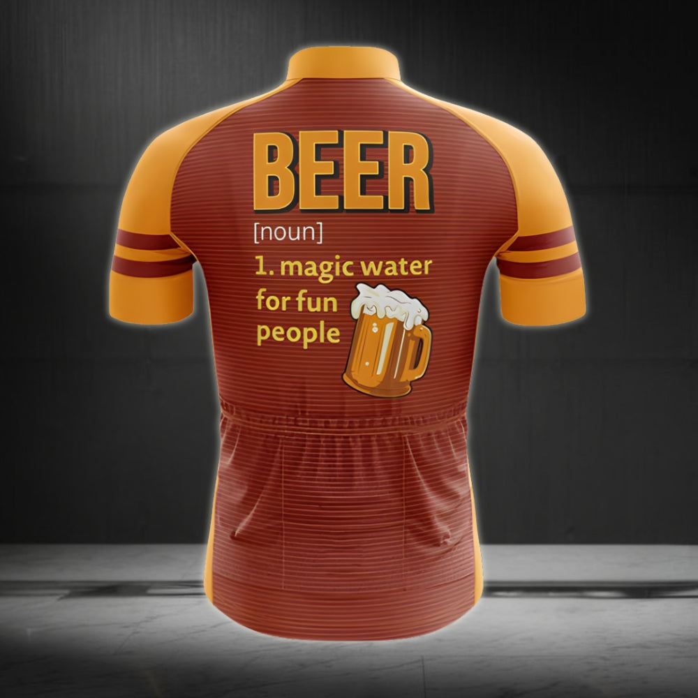 Beer Magic Water For Fun People Cycling Jersey Short Sleeve For Mens, Beer Lovers Cycling Jerseys CG0050