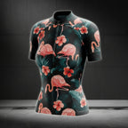 Tropical Flamingo Women's Cycling Short Sleeve Jerseys, Flamingo Cycling Jerseys For Ladies CZ0075