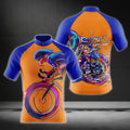 Men's Blue And Orange Cycling Short Sleeve Jersey, Cycling Jerseys For Mens CZ0074
