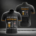Just An Old Veteran Who Loves Beer Men's Cycling Short Sleeve Jersey, Beer Veteran Cycling Jersey CG0049