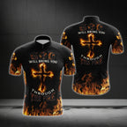 God Wil Bring You Through The Fire Cross Flame Short Sleeve Cycling Jersey For Men, Christian Cycling Jerseys CG0545