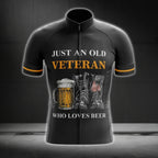Just An Old Veteran Who Loves Beer Men's Cycling Short Sleeve Jersey, Beer Veteran Cycling Jersey CG0049