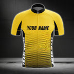 Custom Team Black And Yellow Cycling Short Sleeve Jersey Mens, Custom Team Cycling Jerseys CG0422