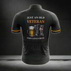 Just An Old Veteran Who Loves Beer Men's Cycling Short Sleeve Jersey, Beer Veteran Cycling Jersey CG0049