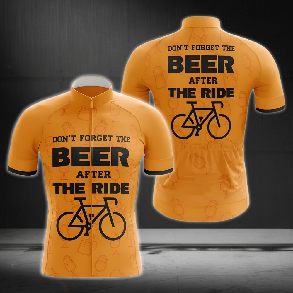 Don't Forget Beer After The Ride Men's Cycling Short Sleeve Jersey, Funny Beer Cycling Jersey CG0051