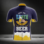 Save The Earth It's The Only Planet With Beer Cycling Jersey Short Sleeve For Men, Eco Cycling Jersey For Beer Lovers CG0197