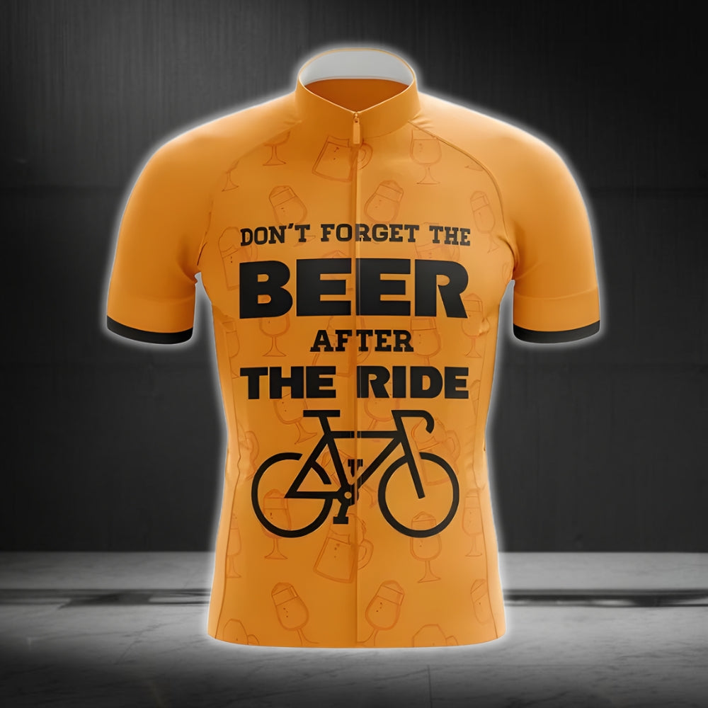 Don't Forget Beer After The Ride Men's Cycling Short Sleeve Jersey, Funny Beer Cycling Jersey CG0051