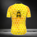 Bee Yellow Cycling Short Sleeve Jersey For Men, Men's Bee Cycling Jerseys CZ0073