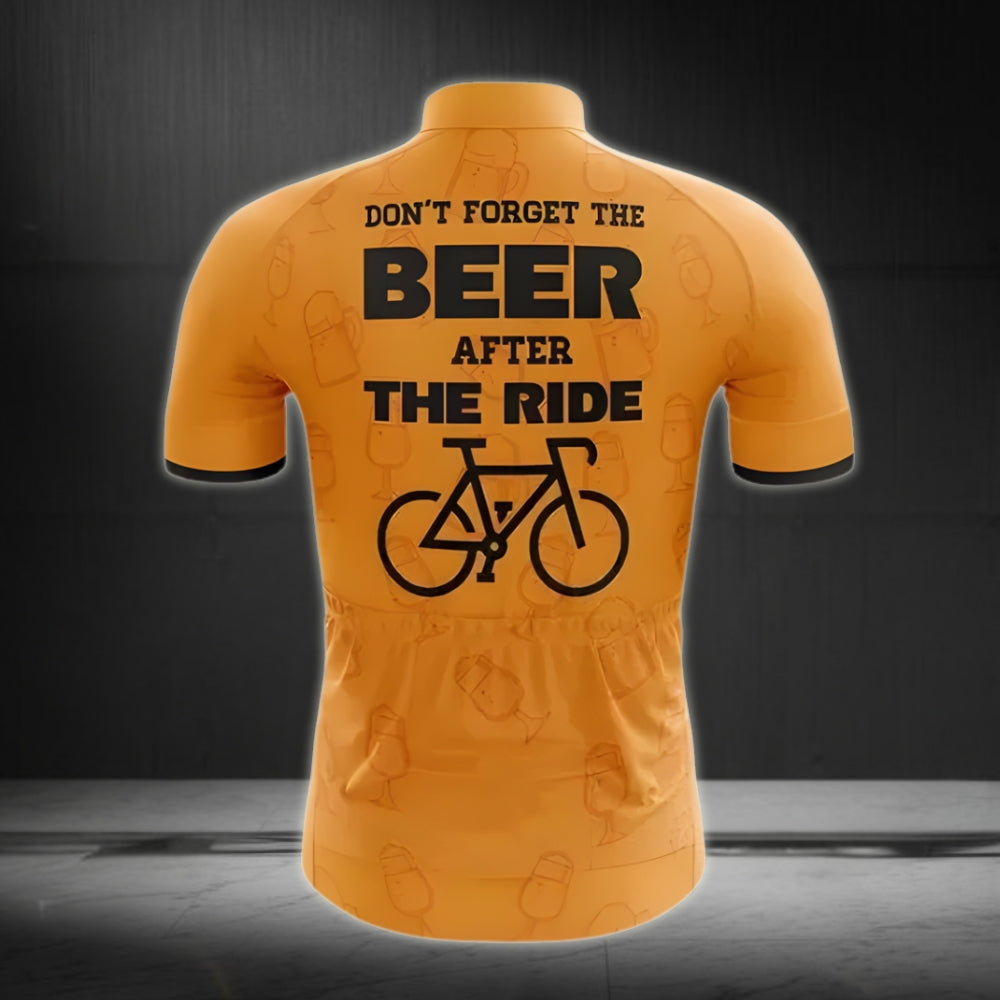 Don't Forget Beer After The Ride Men's Cycling Short Sleeve Jersey, Funny Beer Cycling Jersey CG0051