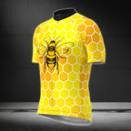 Bee Yellow Cycling Short Sleeve Jersey For Men, Men's Bee Cycling Jerseys CZ0073