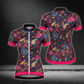 Paisley Cycling Short Sleeve Jersey For Women, Ladies Paisley Cycling Jerseys CZ0140