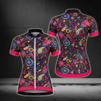 Paisley Cycling Short Sleeve Jersey For Women, Ladies Paisley Cycling Jerseys CZ0140