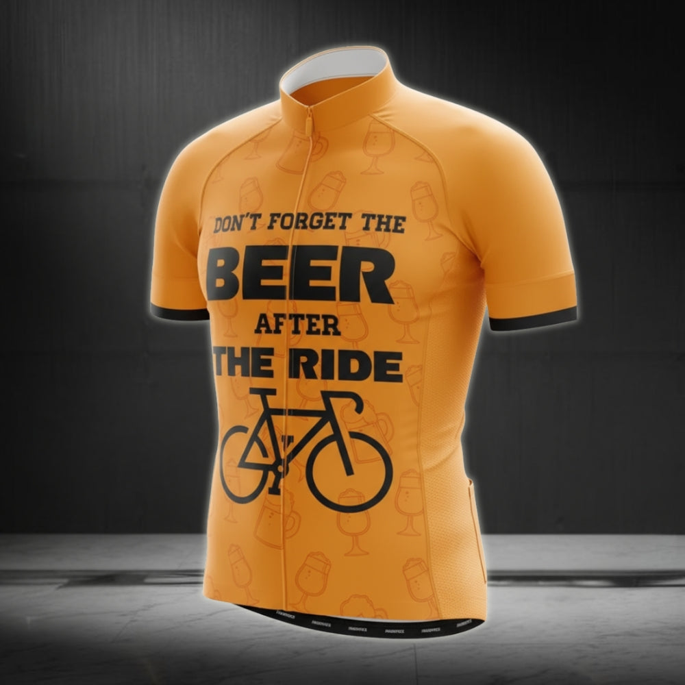 Don't Forget Beer After The Ride Men's Cycling Short Sleeve Jersey, Funny Beer Cycling Jersey CG0051
