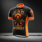 A Child Of God A Man Of Faith A Warrior Of Christ Cycling Short Sleeve Jersey For Men, Faith Christian Cycling Jerseys CG0546