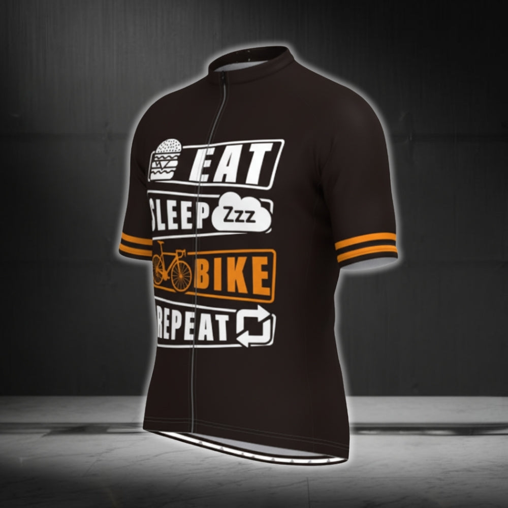 Eat Sleep Bike Repeat Men's Short Sleeve Cycling Jersey, Funny Cycling Jerseys CG0366