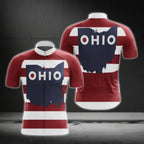 Men's Ohio Flag Short Sleeve Cycling Jersey, Ohio Cycling Jerseys CG0424