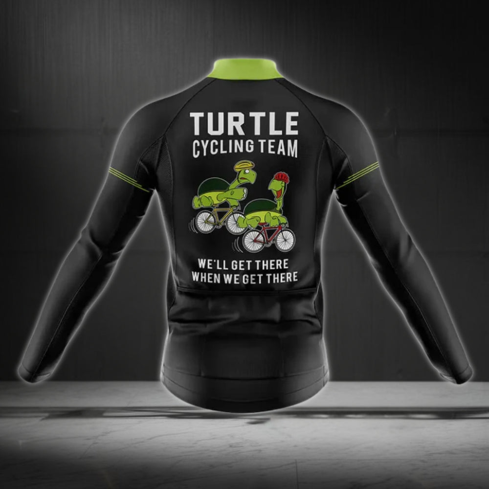 Turtle Cycling Team We're Slow As Shell Cycling Long Sleeve Jersey Men, Turtle Team Cycling Jersey CZ0070
