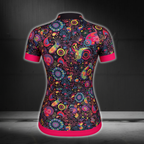 Paisley Cycling Short Sleeve Jersey For Women, Ladies Paisley Cycling Jerseys CZ0140