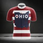 Men's Ohio Flag Short Sleeve Cycling Jersey, Ohio Cycling Jerseys CG0424