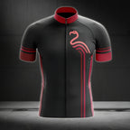 Black And Red Flamingo Cycling Short Sleeve Jersey For Mens, Flamingo Cycling Jerseys CG0053
