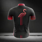 Black And Red Flamingo Cycling Short Sleeve Jersey For Mens, Flamingo Cycling Jerseys CG0053