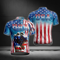 USA Flag Cycling Short Sleeve Jersey For Men, Patriotic Cycling Jerseys CZ0141