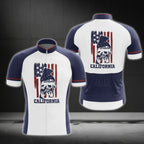 California US Flag Cycling Short Sleeve Men Jersey, California Patriotic Cycling Jerseys CG0425