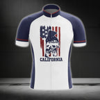 California US Flag Cycling Short Sleeve Men Jersey, California Patriotic Cycling Jerseys CG0425