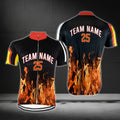 Custom Flame Men's Cycling Short Sleeve Jersey, Custom Flame Cycling Jerseys CG0325