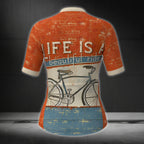Life Is A Beautiful Ride Short Sleeve Vintage Cycling Jersey Mens, Vintage Cycling Jerseys CZ0071