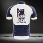 California US Flag Cycling Short Sleeve Men Jersey, California Patriotic Cycling Jerseys CG0425