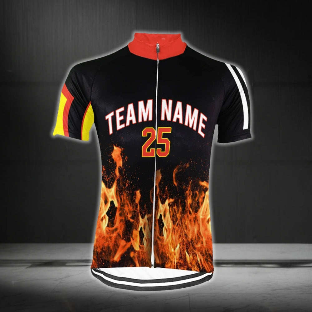Custom Flame Men's Cycling Short Sleeve Jersey, Custom Flame Cycling Jerseys CG0325