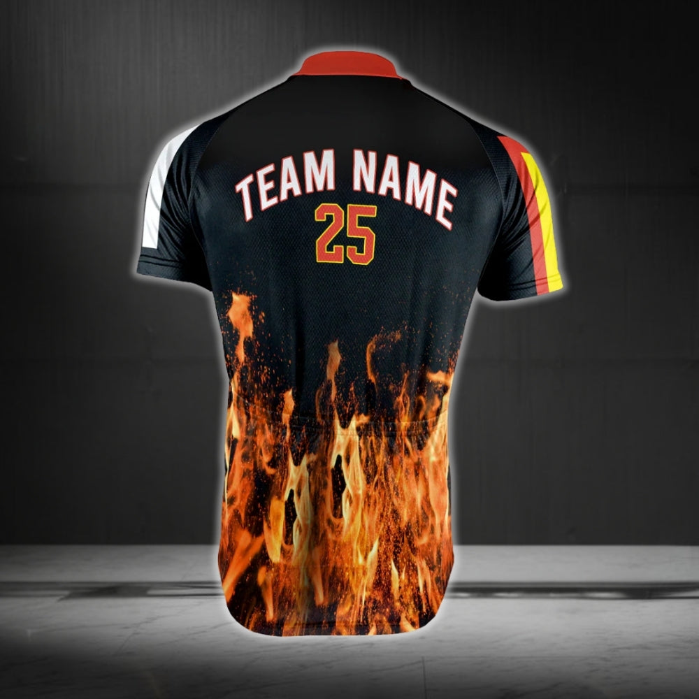 Custom Flame Men's Cycling Short Sleeve Jersey, Custom Flame Cycling Jerseys CG0325