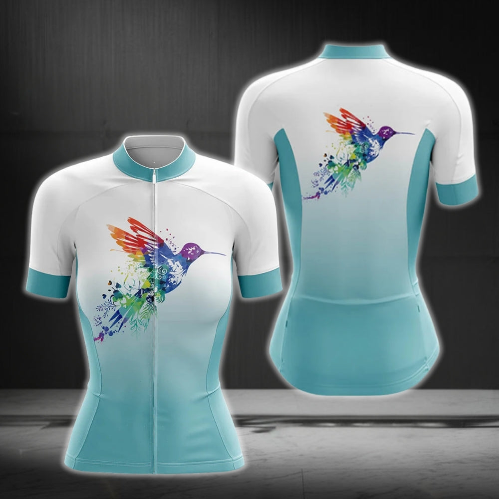 Hummingbird Women's Cycling Short Sleeve Jersey, Hummingbird Lovers Cycling Jerseys For Womens CG0236
