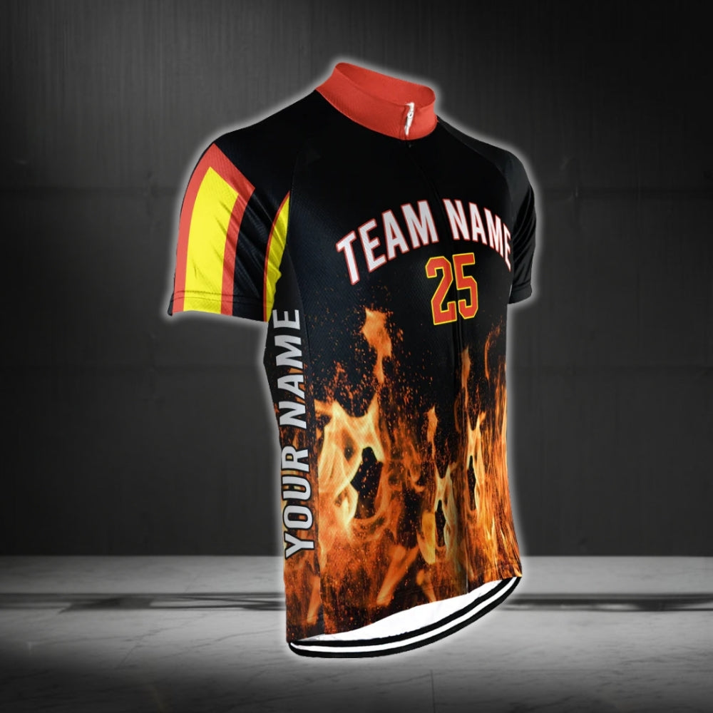 Custom Flame Men's Cycling Short Sleeve Jersey, Custom Flame Cycling Jerseys CG0325