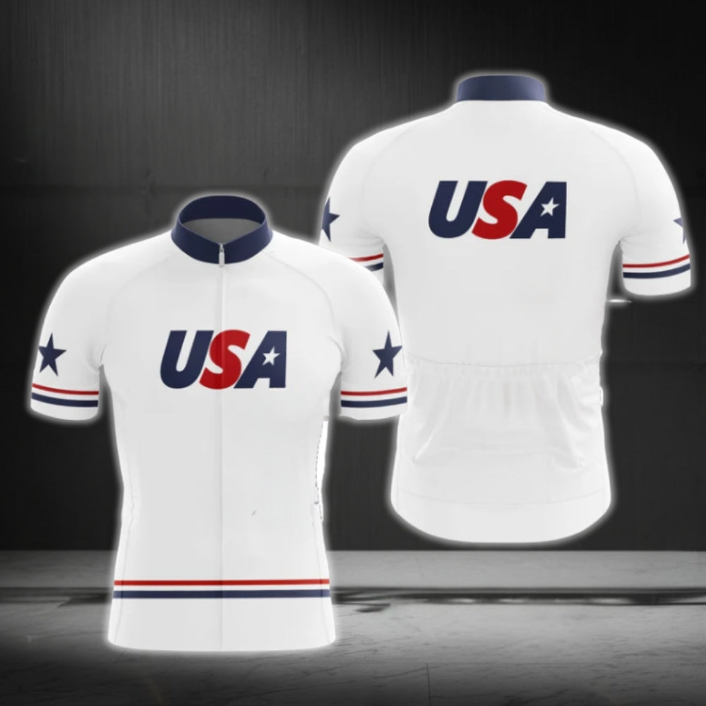USA Cycling Short Sleeve Jersey For Men, Patriotic Cycling Jerseys CG0426