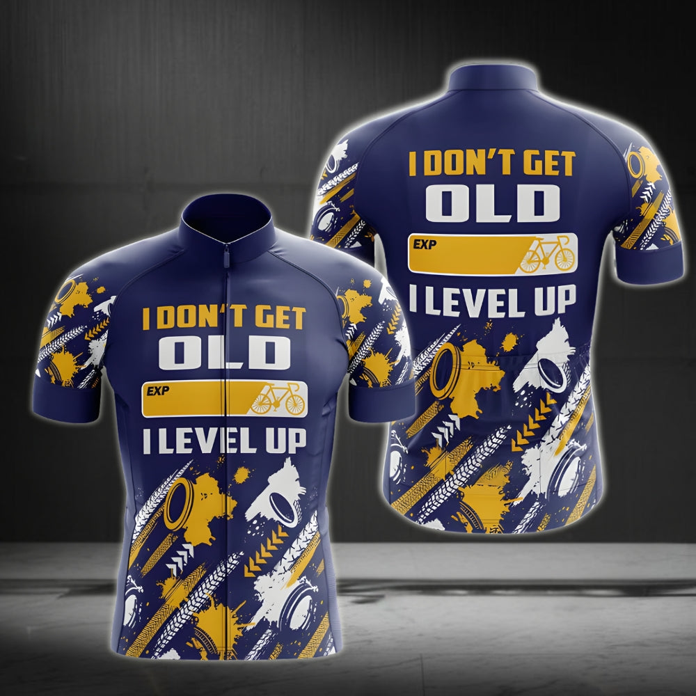 I Don't Get Old I Level Up Cycling Short Sleeve Jersey For Men, Funny Cycling Jerseys CG0054