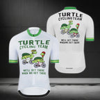 Turtle Cycling Team We'll Get There When We Get There Short Sleeve Cycling Jersey For Mens, Turtle Funny Cycling Jerseys CZ0072