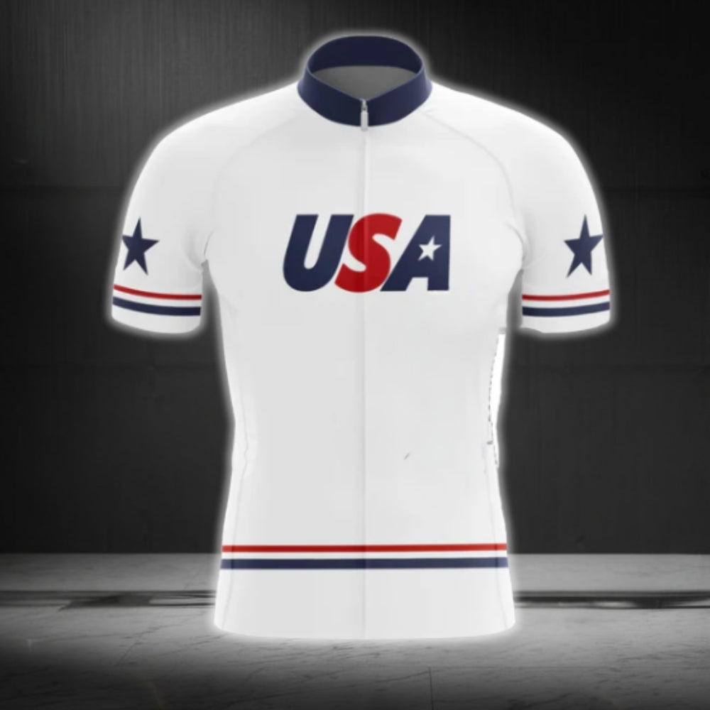 USA Cycling Short Sleeve Jersey For Men, Patriotic Cycling Jerseys CG0426
