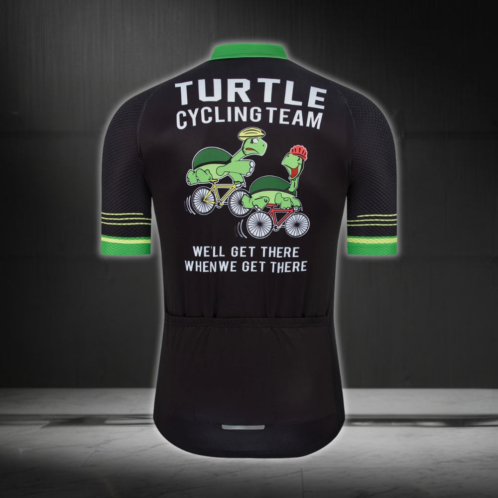 Turtle Cycling Team We'll Get There When We Get There Short Sleeve Cycling Jersey For Mens, Turtle Funny Cycling Jerseys CZ0072
