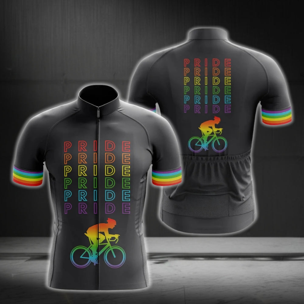 Pride Rainbow Cycling Short Sleeve Jersey Mens, LGBT Cycling Jerseys CG0201