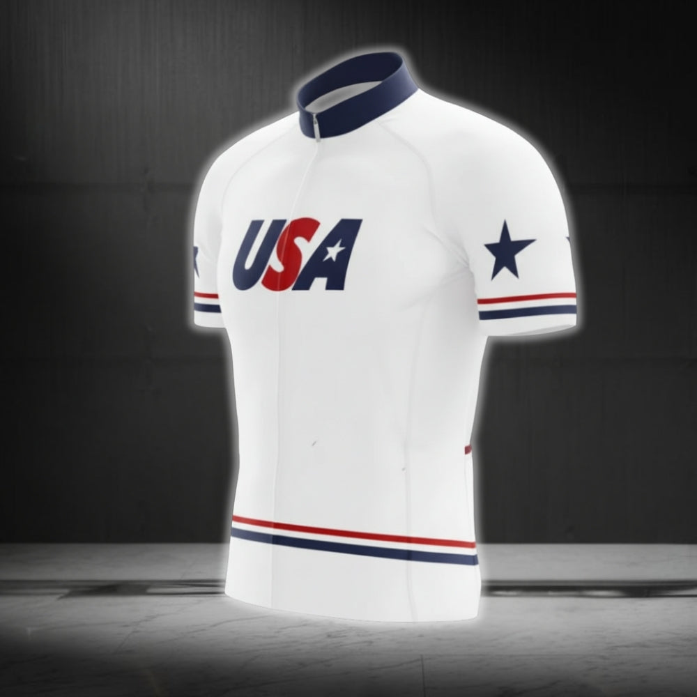 USA Cycling Short Sleeve Jersey For Men, Patriotic Cycling Jerseys CG0426