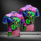 Colorful Geometric Cycling Short Sleeve Jersey Mens, Men's Colorful Cycling Jerseys CE0051