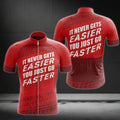 It Never Gets Easier You Just Go Faster Men's Cycling Short Sleeve Jersey, Red Cycling Jeseys For Mens CG0055